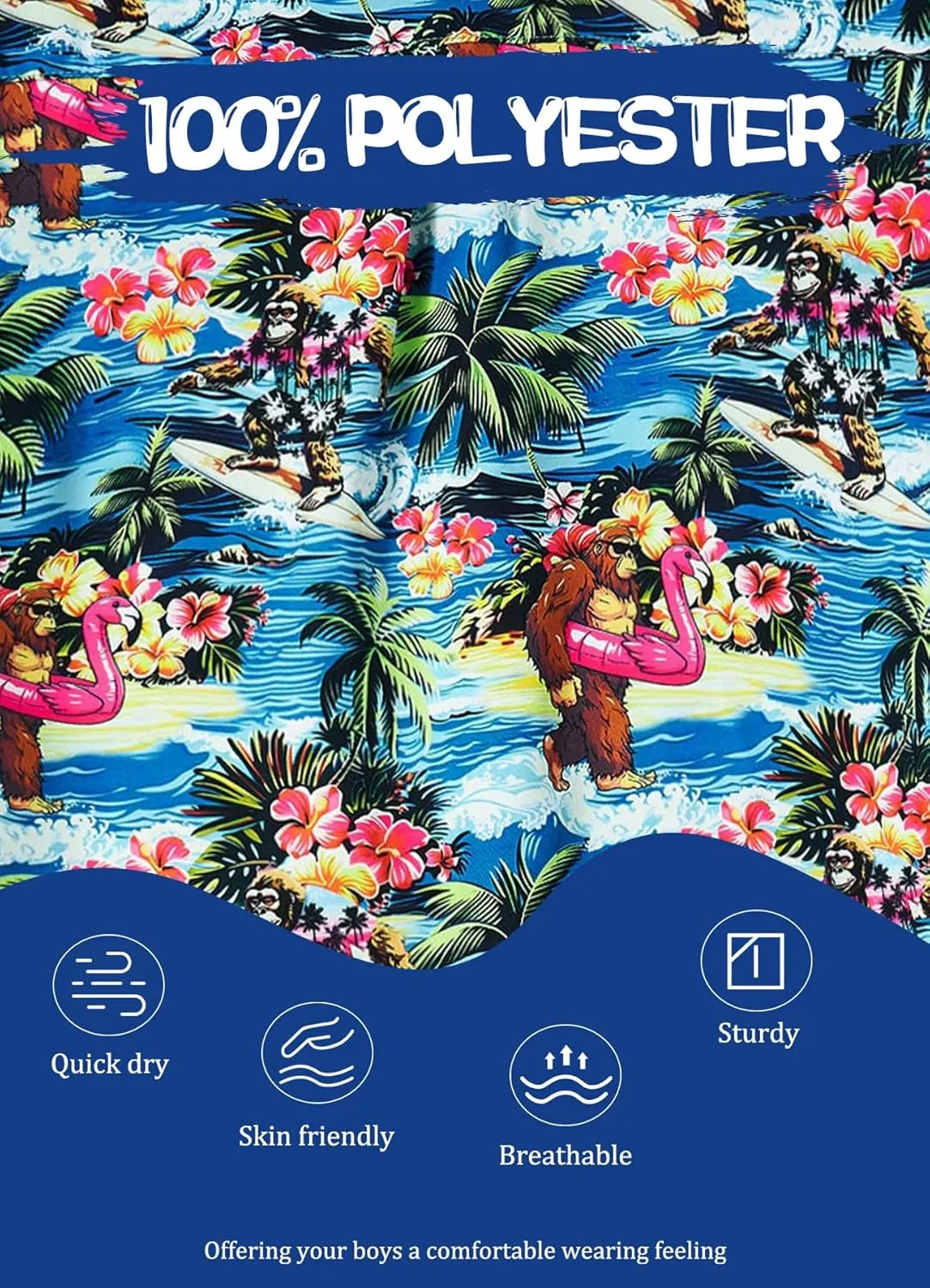 7-14T Boys Button Down Hawaiian Shirts 3D Printed Short Sleeve Cool Top Shirt