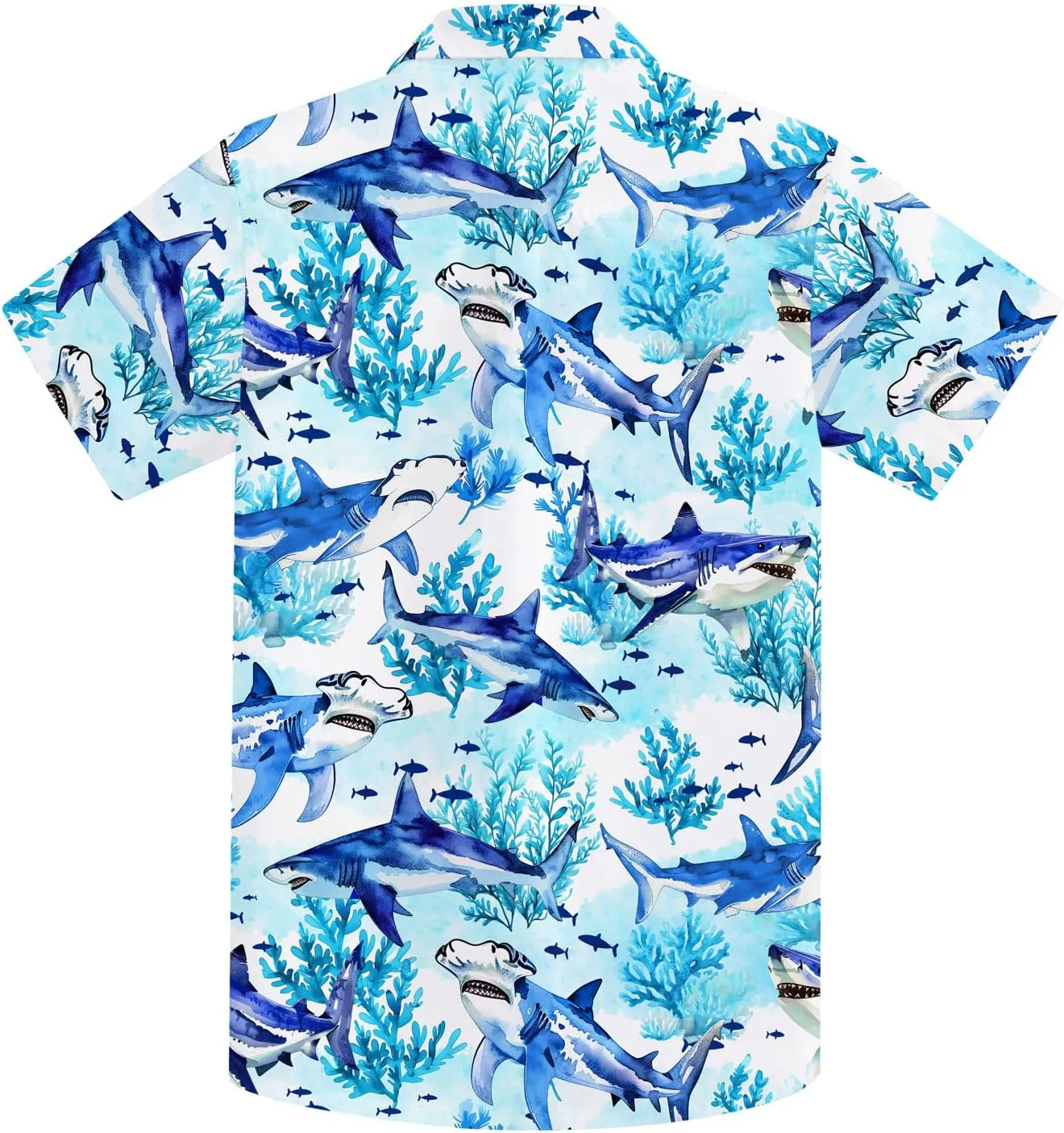 7-14T Boys Button Down Hawaiian Shirts 3D Printed Short Sleeve Cool Top Shirt