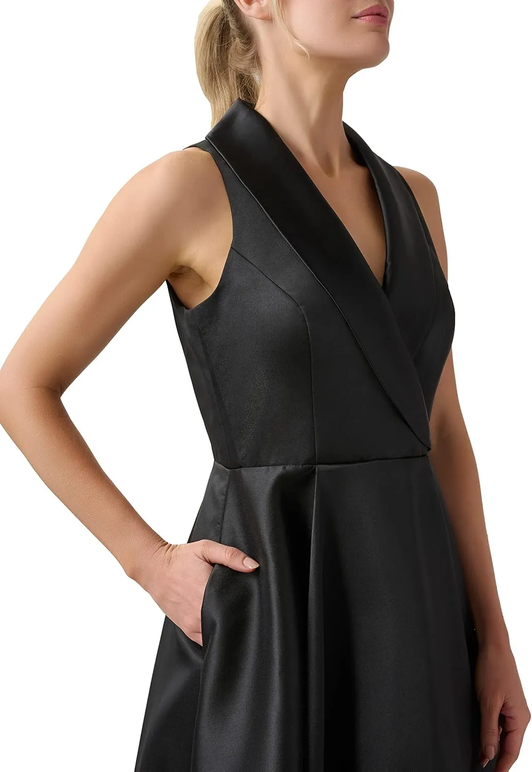 Adrianna Papell Women's Tuxedo High Low Gown