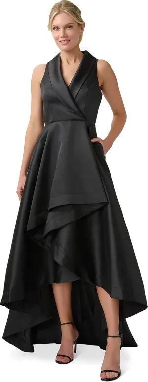 Adrianna Papell Women's Tuxedo High Low Gown