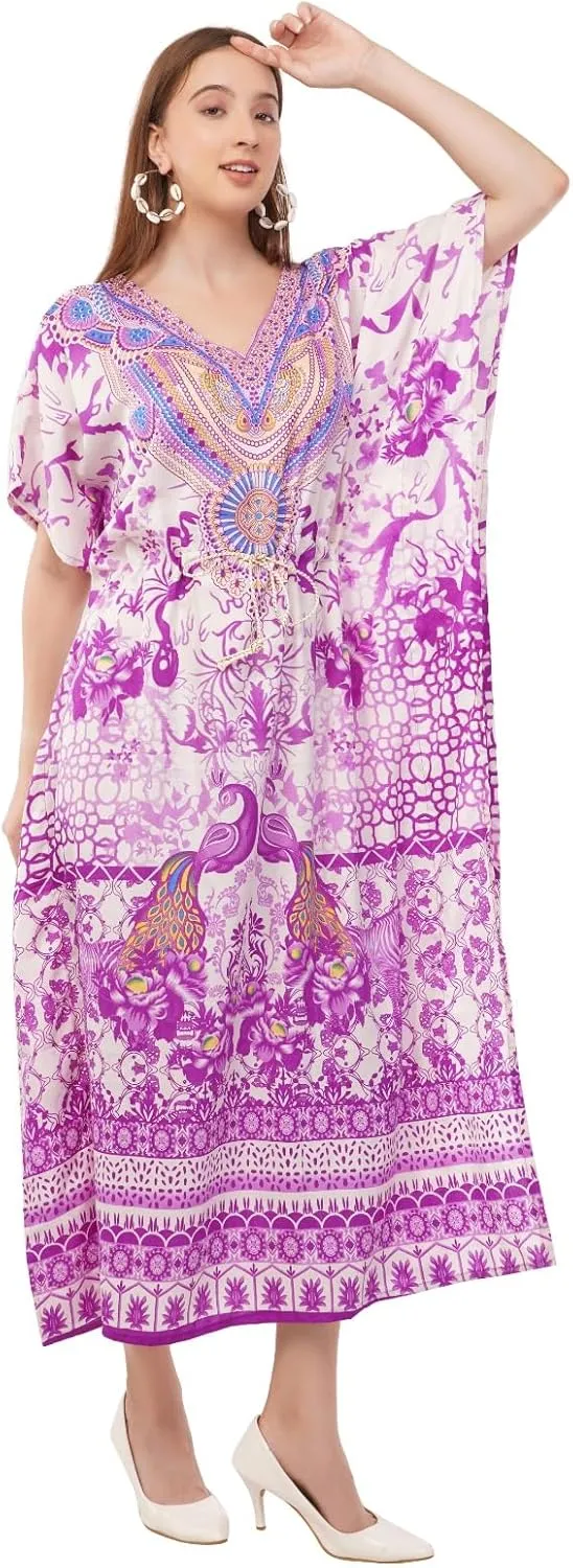 Art Of Creation Kaftan Dress Tunic Long Maxi Kimono Caftan Gown Nightdress Beach Party Casual Dress