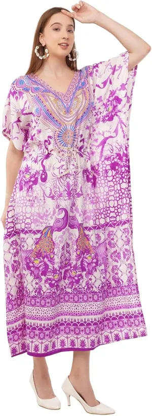 Art Of Creation Kaftan Dress Tunic Long Maxi Kimono Caftan Gown Nightdress Beach Party Casual Dress
