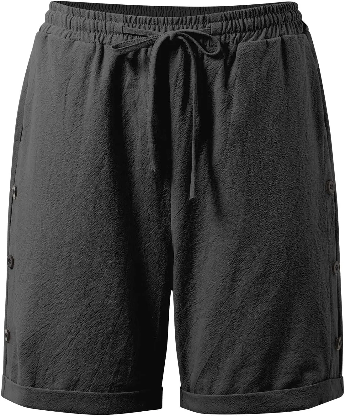 Bermuda Linen Shorts for Women Knee Length Drawstring Summer Shorts Wide Leg Comfy Lightweight Short Lounge Pants