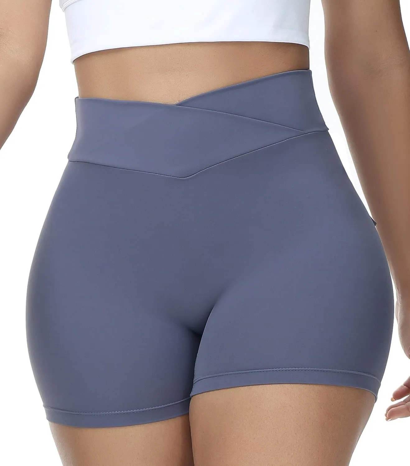 Booty Shorts for Women Scrunch Butt Shorts with Pocket Cargo Workout Biker Gym Bottoms