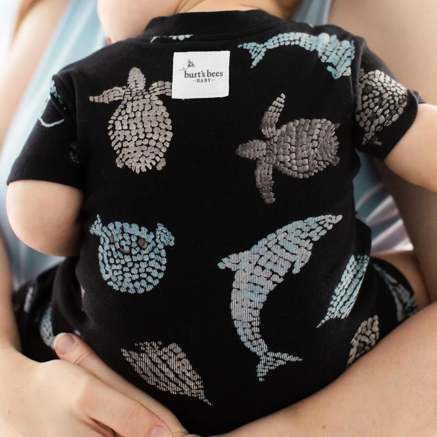 Burt's Bees Baby Unisex Baby Short Sleeve Pajamas, One piece Sleeper Romper