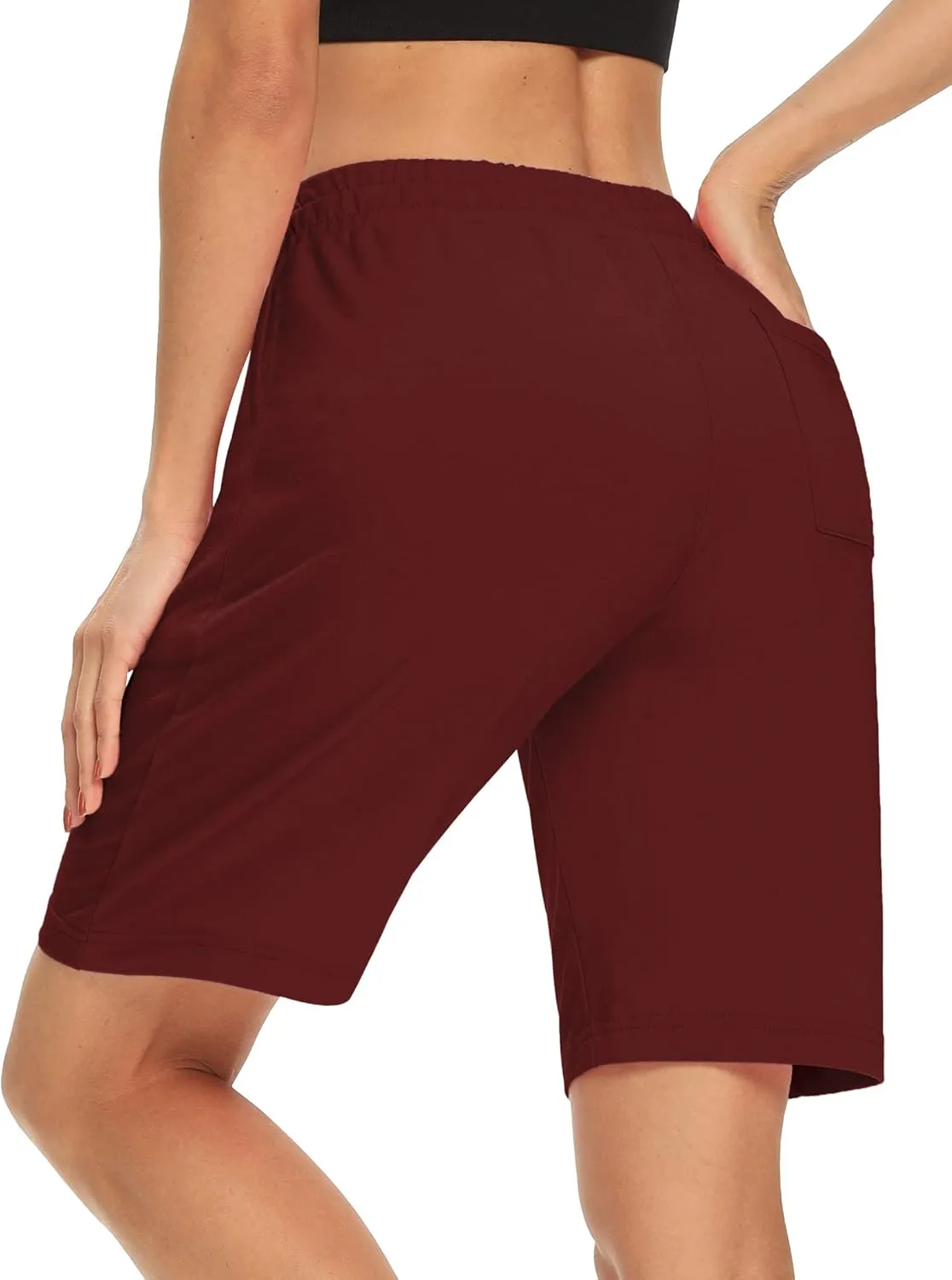 DIBAOLONG Womens Yoga Shorts Loose Comfy Drawstring Lounge Bermuda Shorts with 3 Pockets