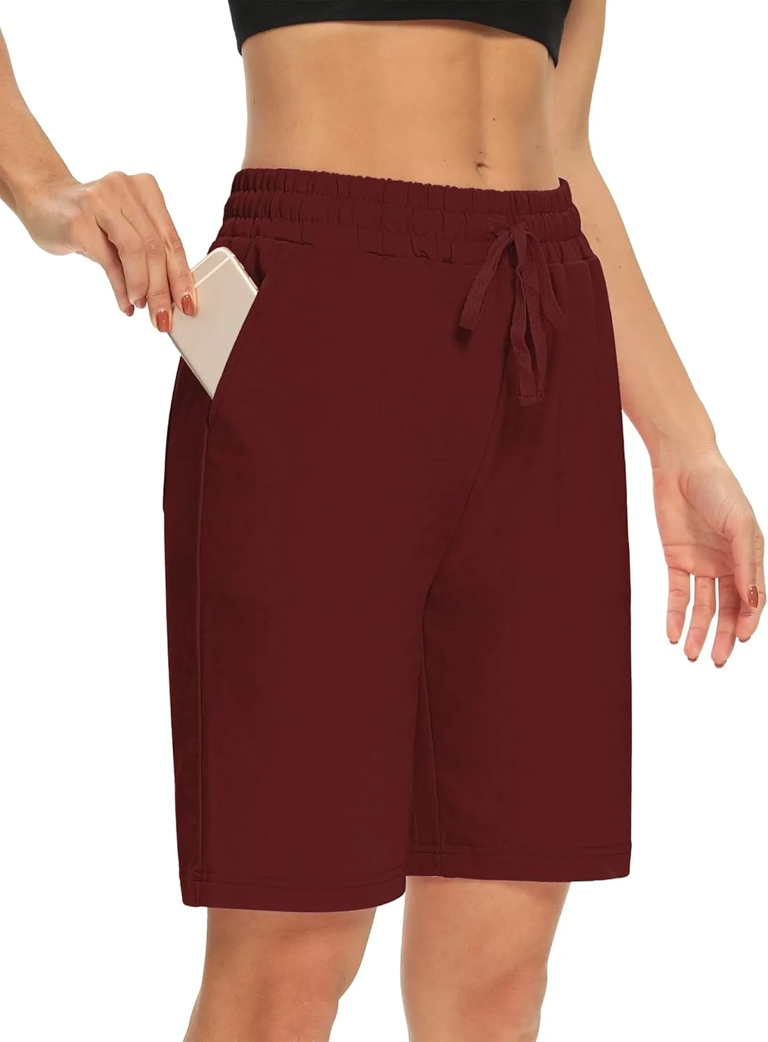DIBAOLONG Womens Yoga Shorts Loose Comfy Drawstring Lounge Bermuda Shorts with 3 Pockets