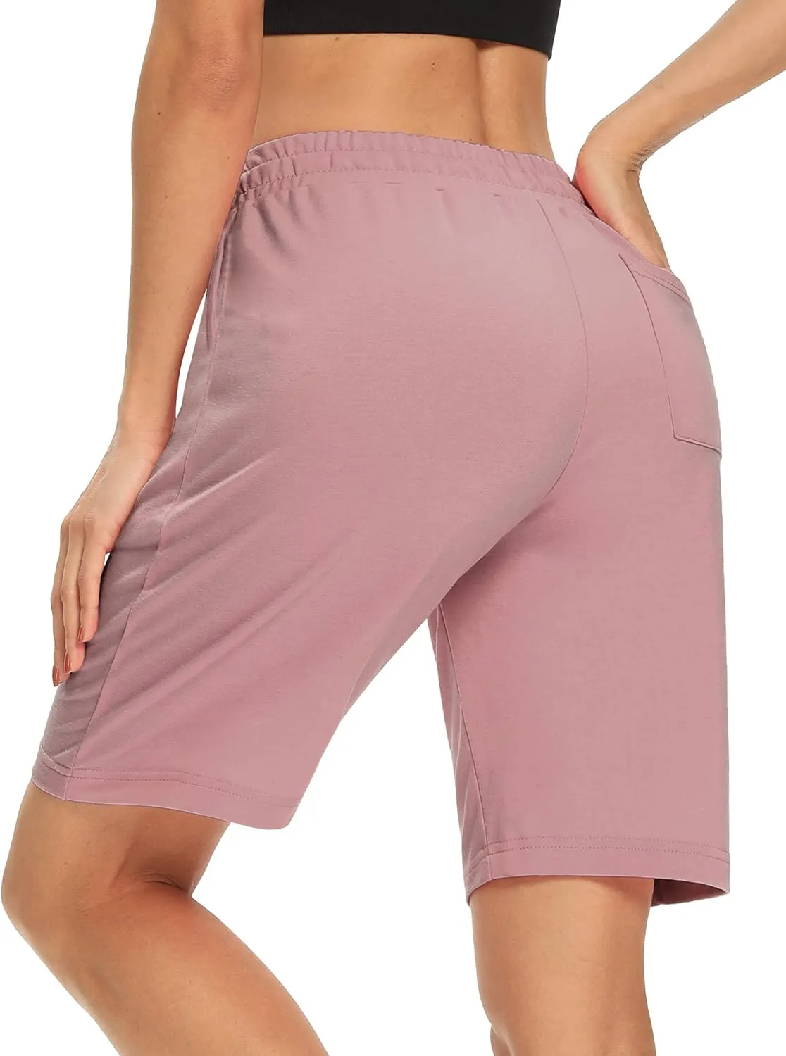DIBAOLONG Womens Yoga Shorts Loose Comfy Drawstring Lounge Bermuda Shorts with 3 Pockets