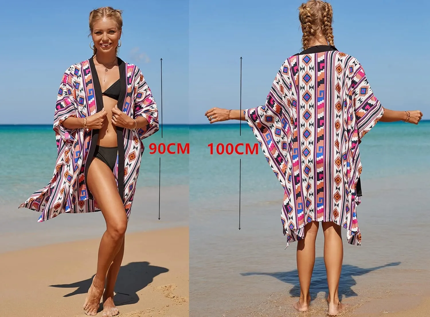 Dresses for Women Loose Kimono Cardigans Floral Kaftans Cover up Caftan Blouses Beach Swimsuit