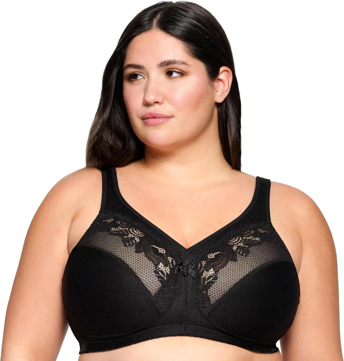 Glamorise Women's Full Figure Wirefree Minimizer Support Bra #1003
