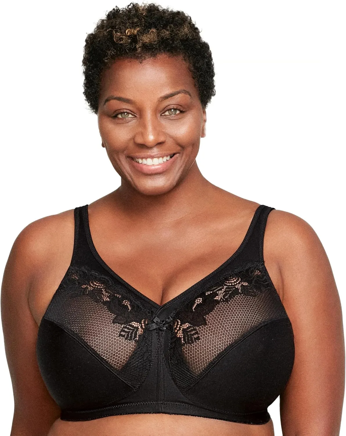 Glamorise Women's Full Figure Wirefree Minimizer Support Bra #1003