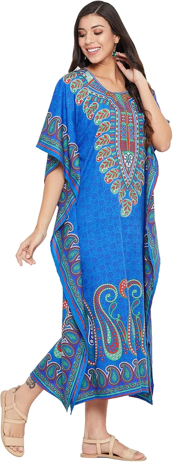 Gypsie Blu Ladies Kaftan Kimono Maxi Style Dress Plus Size Caftan Long Swimsuit Cover up Beach Dress for Women
