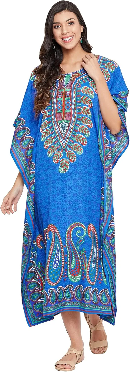 Gypsie Blu Ladies Kaftan Kimono Maxi Style Dress Plus Size Caftan Long Swimsuit Cover up Beach Dress for Women