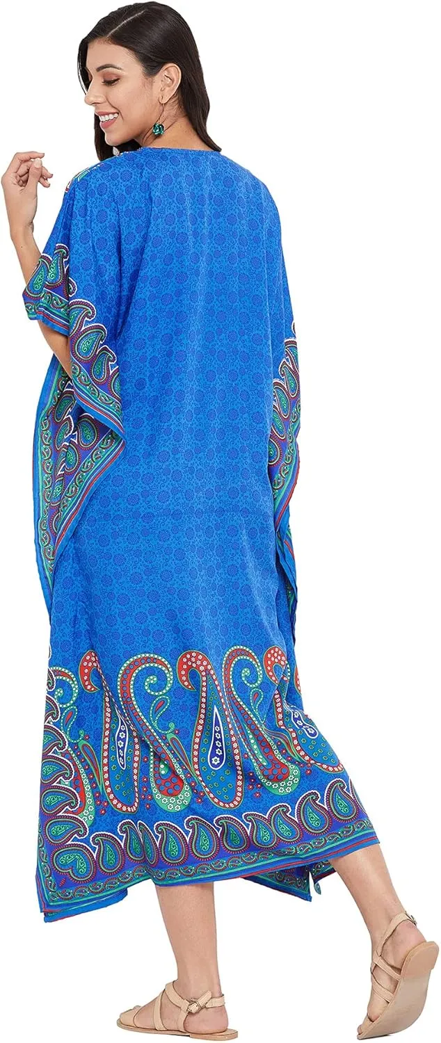 Gypsie Blu Ladies Kaftan Kimono Maxi Style Dress Plus Size Caftan Long Swimsuit Cover up Beach Dress for Women