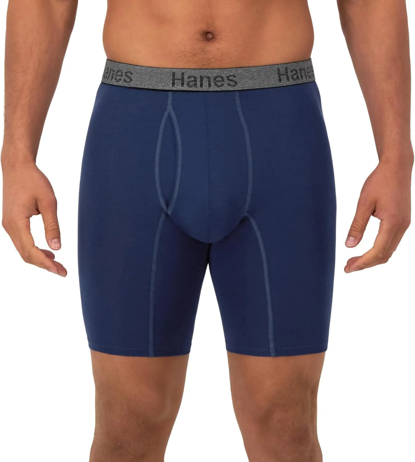 Hanes Men's Comfort Flex Fit Boxer Briefs, Ultra Soft Stretch, Long Leg & Regular Leg, 3- Pack