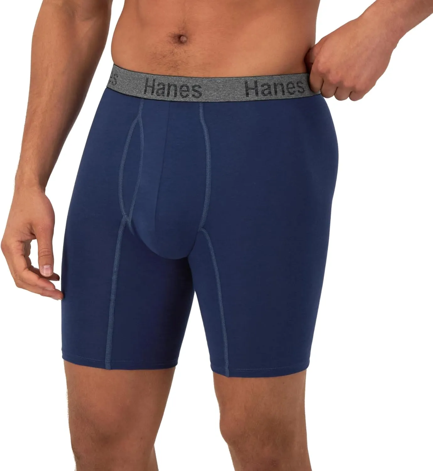 Hanes Men's Comfort Flex Fit Boxer Briefs, Ultra Soft Stretch, Long Leg & Regular Leg, 3- Pack