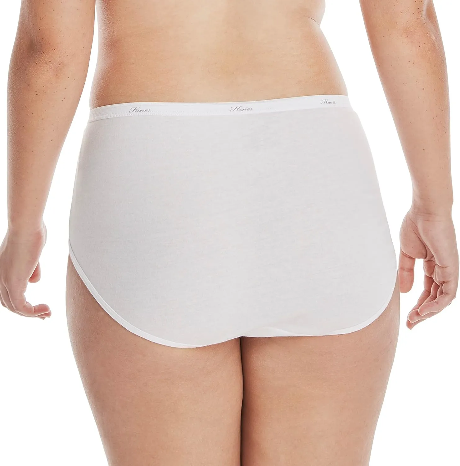 Hanes Women's High-Waisted Brief Panties, 6-Pack, Moisture-Wicking Cotton Brief Underwear (Colors May Vary)