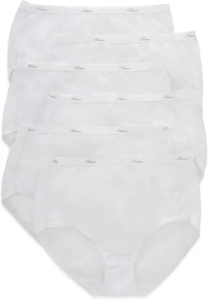 Hanes Women's High-Waisted Brief Panties, 6-Pack, Moisture-Wicking Cotton Brief Underwear (Colors May Vary)