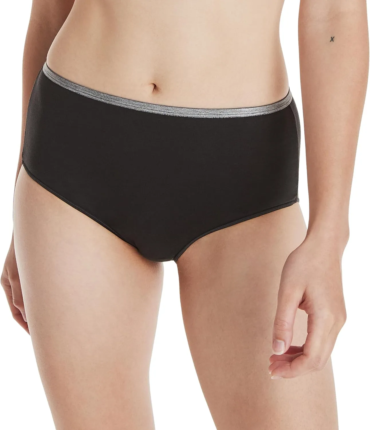 Hanes Women's Stretch Cotton Moisture-Wicking Bikini Underwear Value Pack, Smoothing Bikini Panties 10-Pack (Colors May Vary)