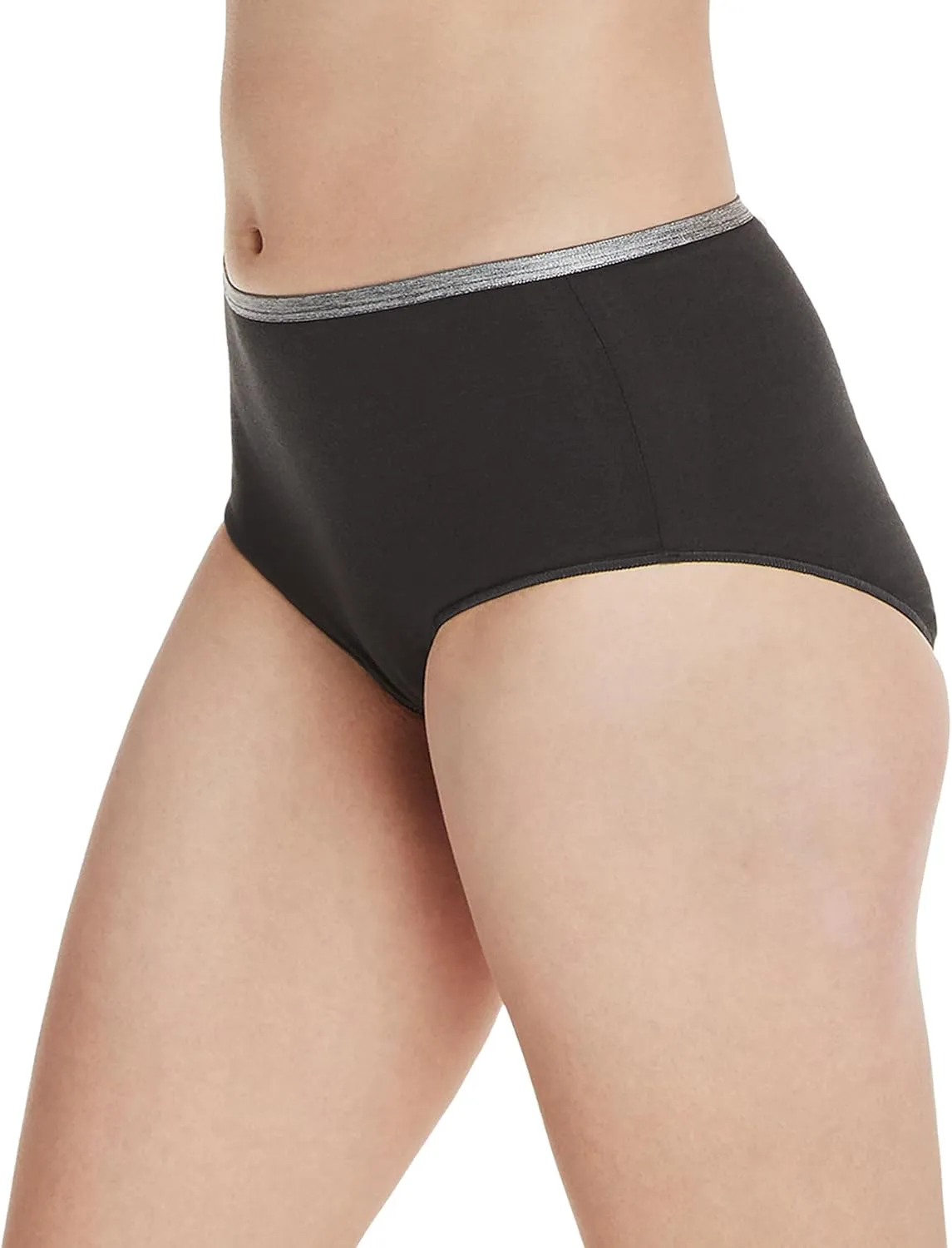 Hanes Women's Stretch Cotton Moisture-Wicking Bikini Underwear Value Pack, Smoothing Bikini Panties 10-Pack (Colors May Vary)