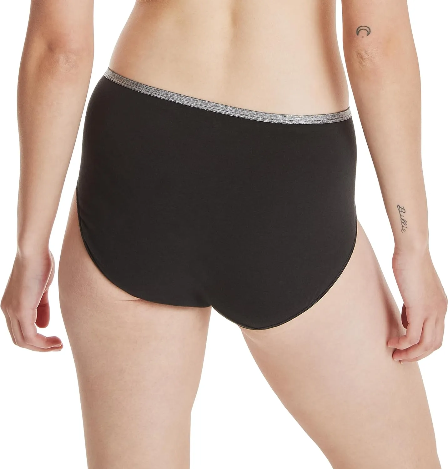 Hanes Women's Stretch Cotton Moisture-Wicking Bikini Underwear Value Pack, Smoothing Bikini Panties 10-Pack (Colors May Vary)