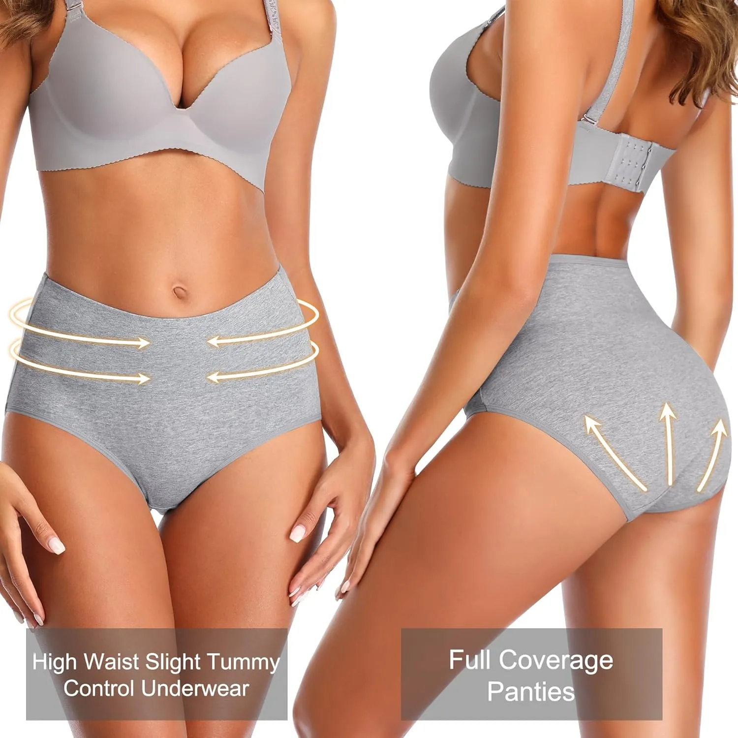 High Waisted Postpartum Underwear Womens Cotton Underwear Soft Breathable Full Coverage Stretch Panties Multipack