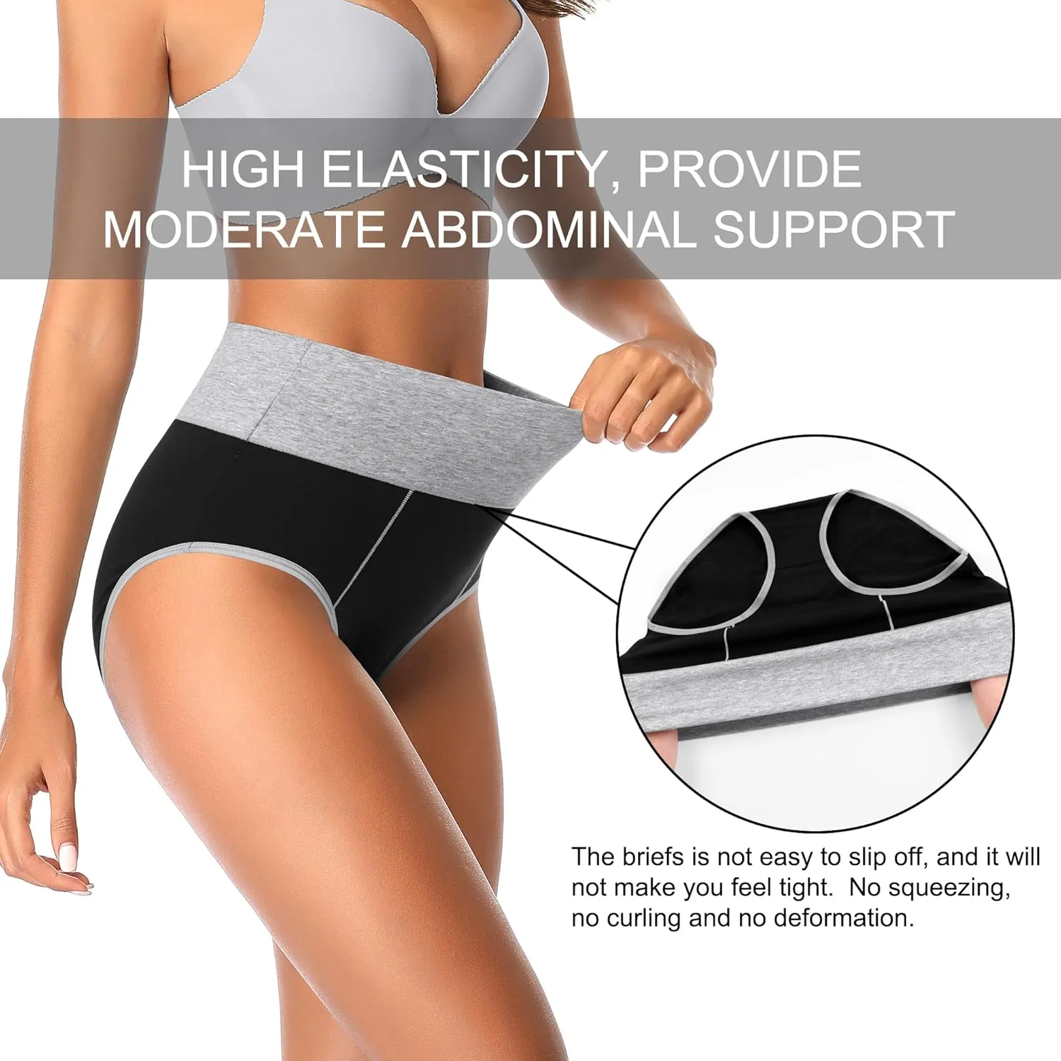 High Waisted Postpartum Underwear Womens Cotton Underwear Soft Breathable Full Coverage Stretch Panties Multipack