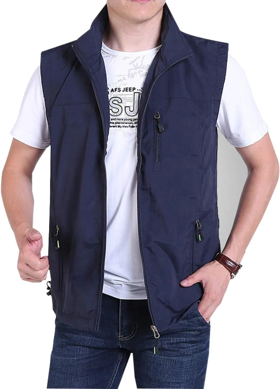 Hixiaohe Men's Casual Lightweight Outdoor Vest Work Fish Photo Travel Vest