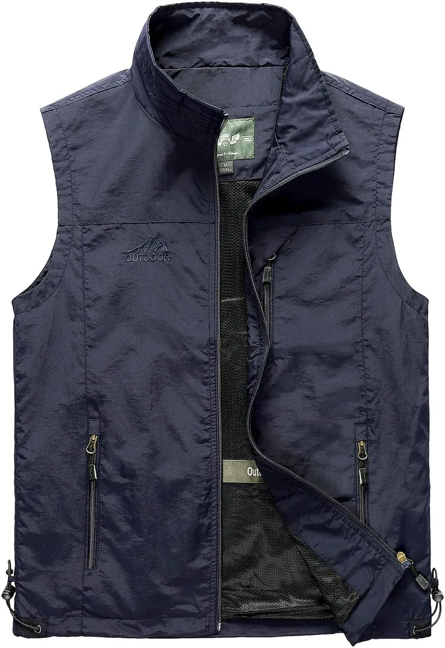 Hixiaohe Men's Casual Lightweight Outdoor Vest Work Fish Photo Travel Vest