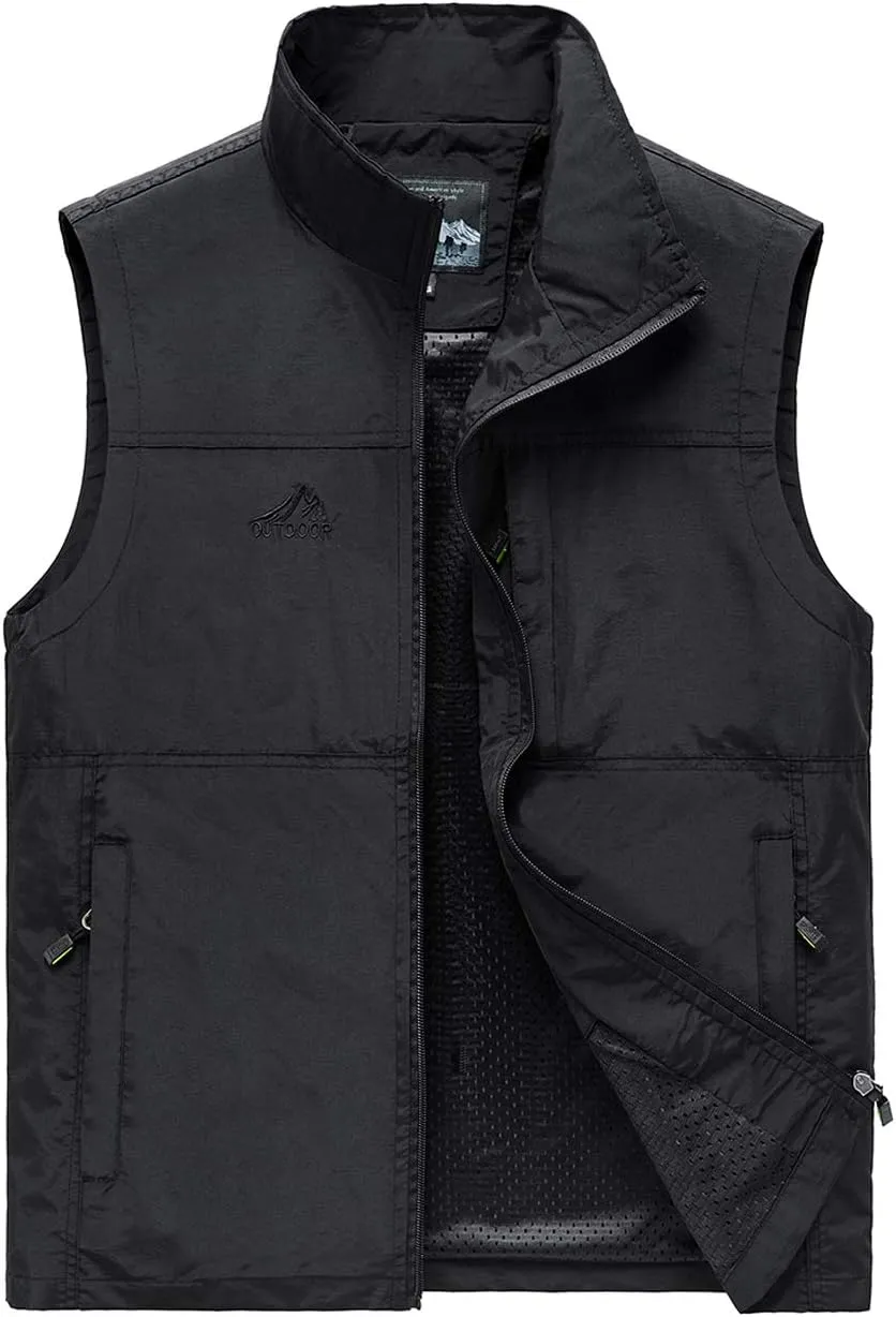 Hixiaohe Men's Casual Lightweight Outdoor Vest Work Fish Photo Travel Vest