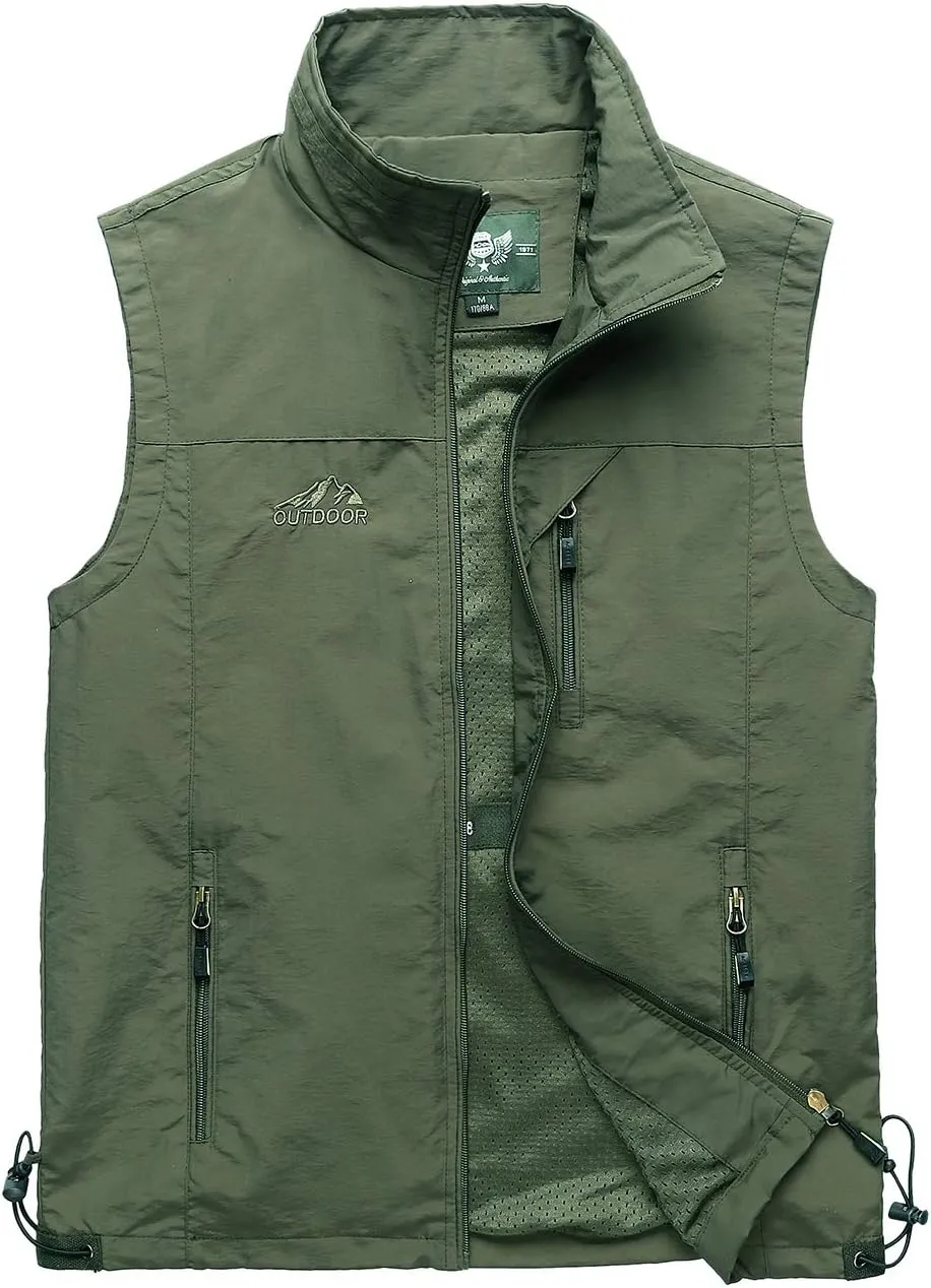 Hixiaohe Men's Casual Lightweight Outdoor Vest Work Fish Photo Travel Vest