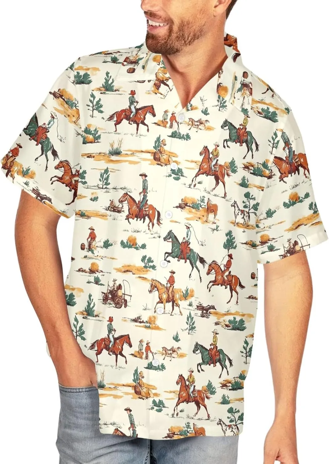 HUGLAZY 80s 90s Outfit Hawaiian Shirt for Men Big and Tall Short Sleeve Button Down Shirts Funny Party Outfit
