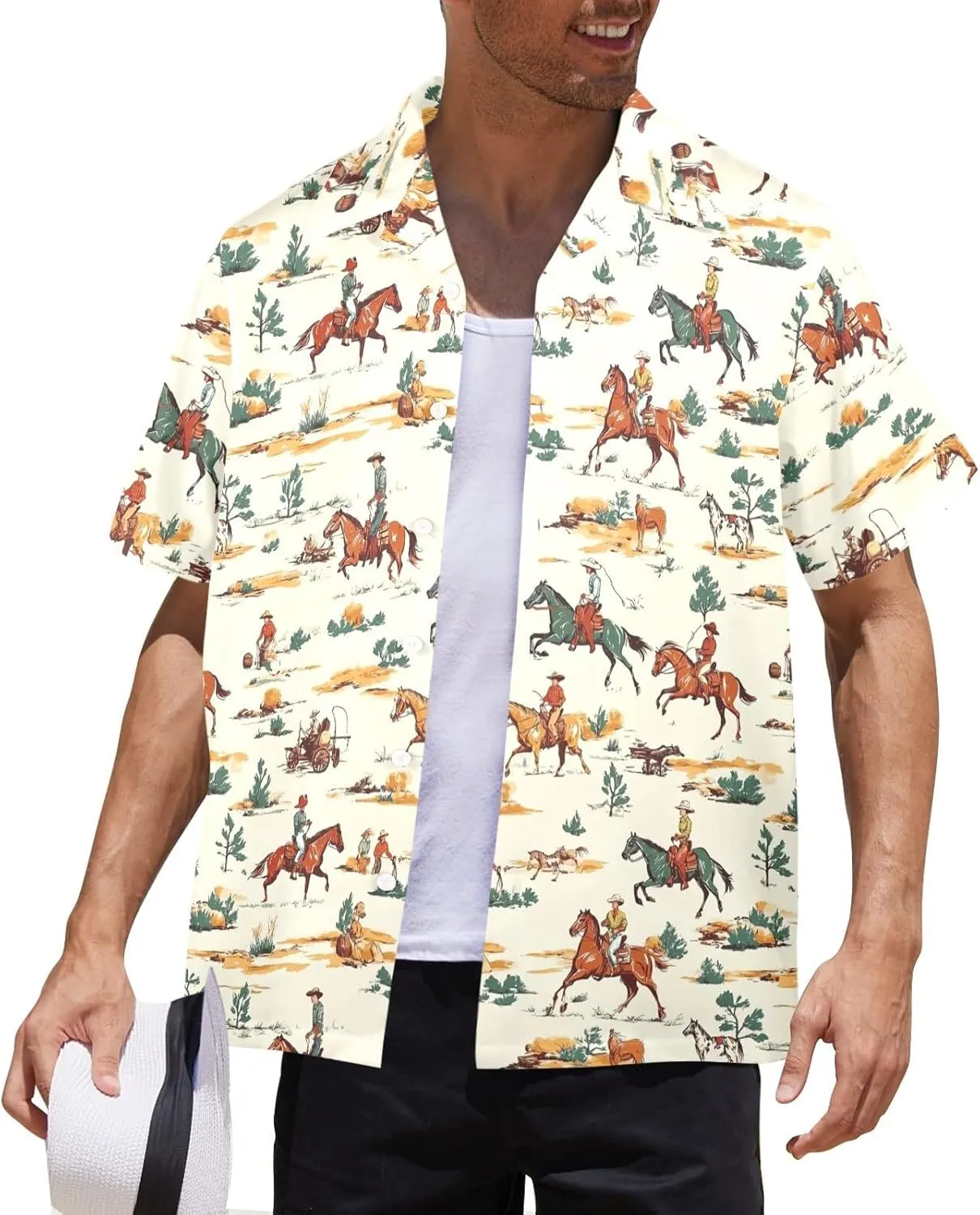 HUGLAZY 80s 90s Outfit Hawaiian Shirt for Men Big and Tall Short Sleeve Button Down Shirts Funny Party Outfit