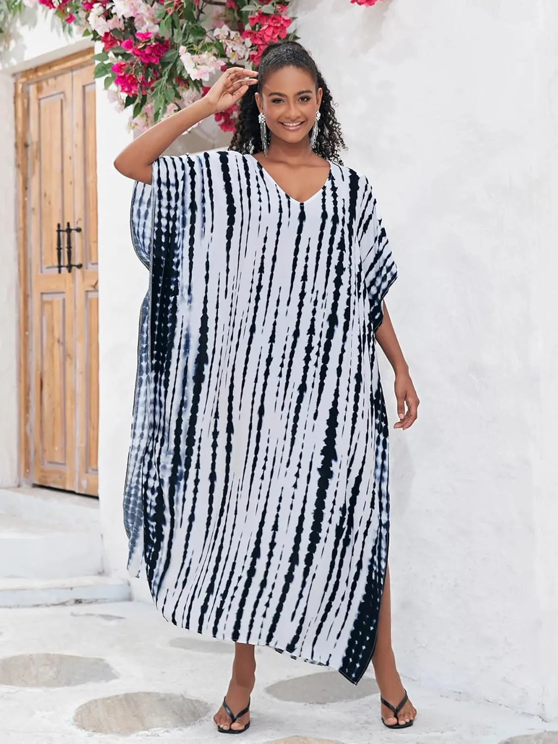 Kaftan for Women Plus Size Bathing Suit Cover up Batwing Dress Loose fit Moroccan Caftan mumu Dresses for Women