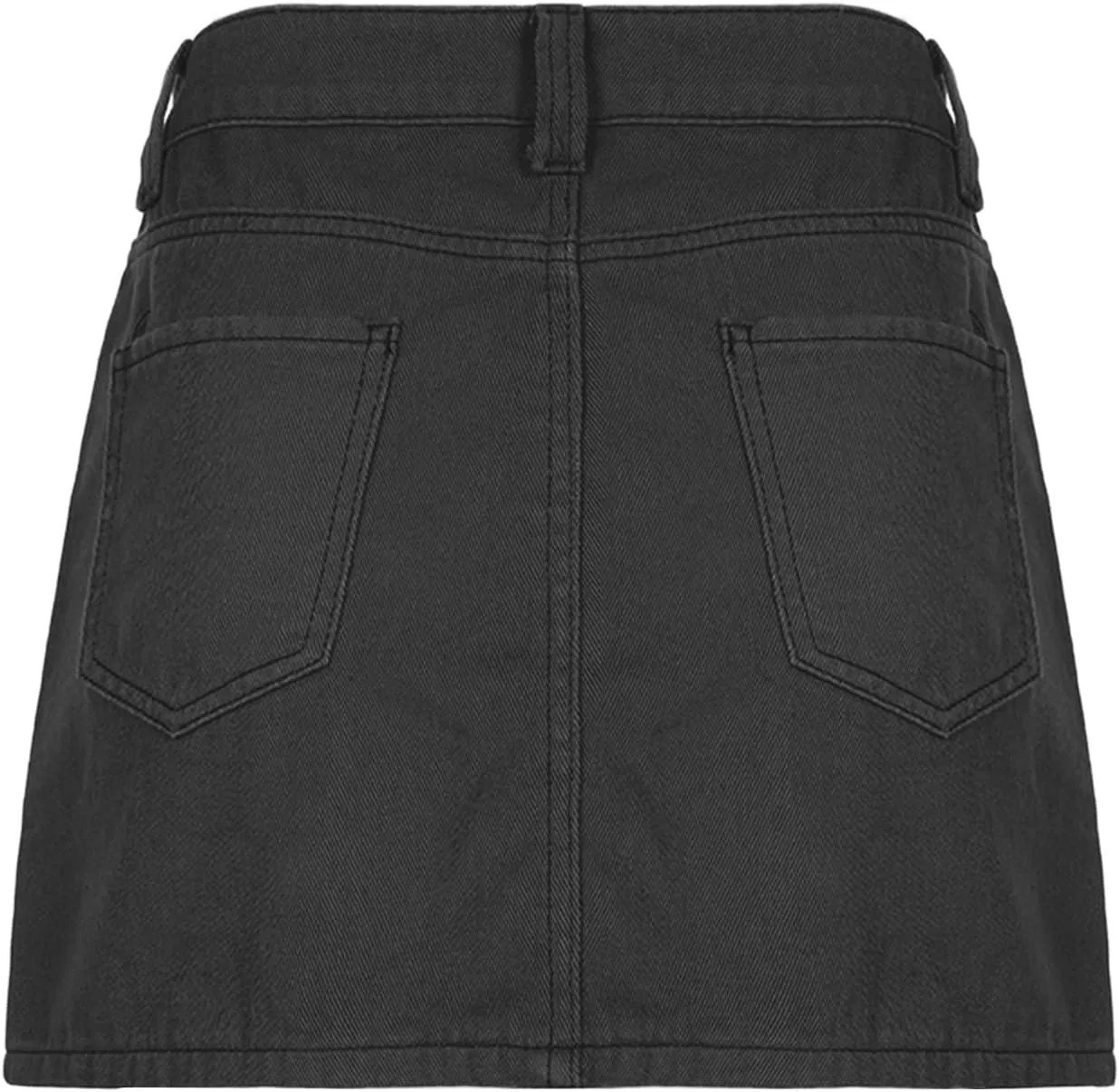 KMBANGI Low Waist Mini Skirt for Women Gothic Pleated Skirts Cute Aesthetic Retro Y2k Short Denim Skirt Harajuku Grunge
