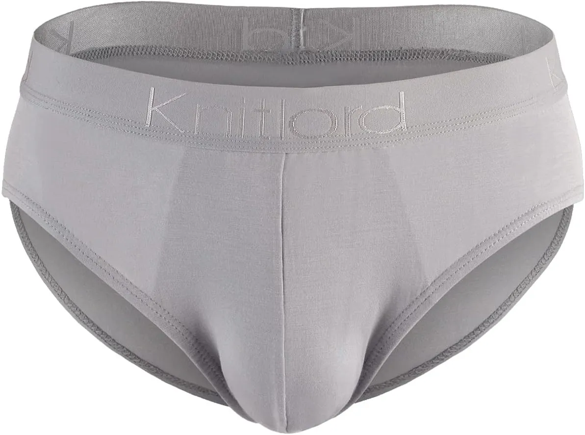 KNITLORD Men's Underwear Bamboo Viscose Soft Lightweight Mid/Low Rise Briefs 3 or 4 Pack