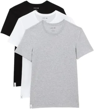 Lacoste Men's 100% Cotton Slim Fit Crew Neck Undershirt, 3-Pack