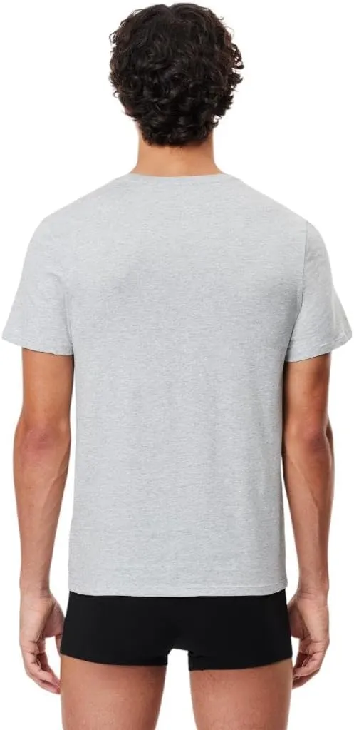 Lacoste Men's 100% Cotton Slim Fit Crew Neck Undershirt, 3-Pack