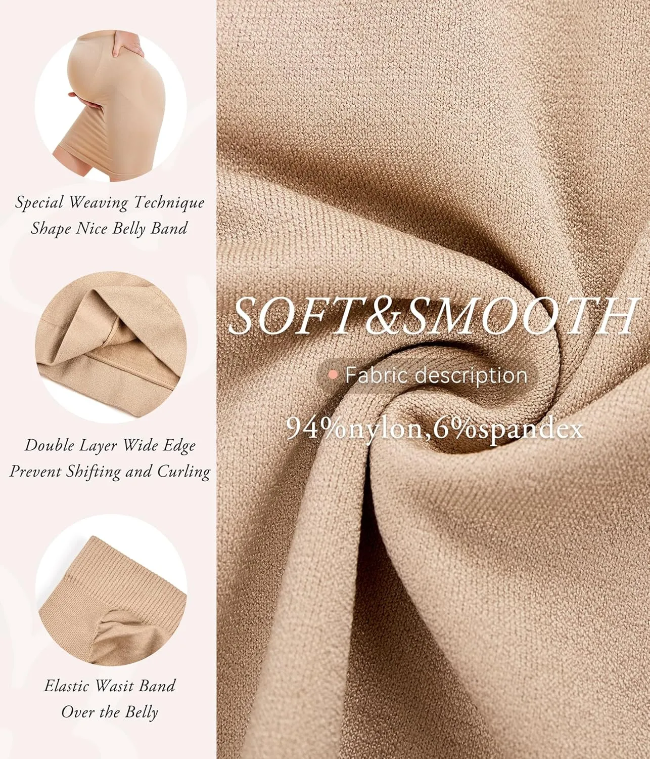 LANCS Seamless Maternity Pencil Skirt High Waisted Slip Skirt Pregnancy Shapewear Dress for Maternity Clothes
