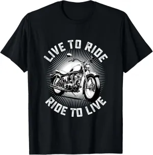 Live To Ride Vintage Motorcycle Biker Motorbike Guys Men T-Shirt