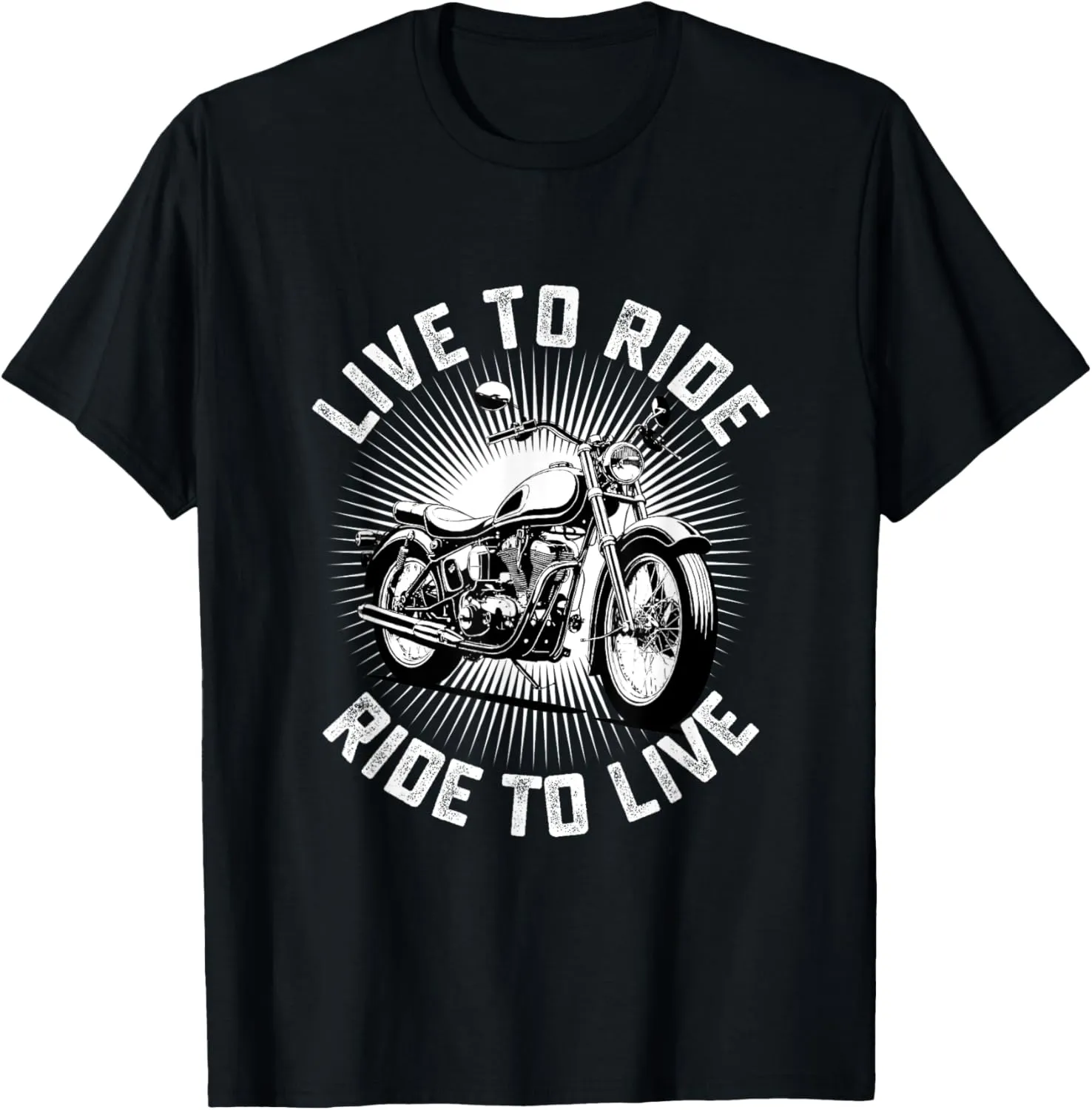 Live To Ride Vintage Motorcycle Biker Motorbike Guys Men T-Shirt
