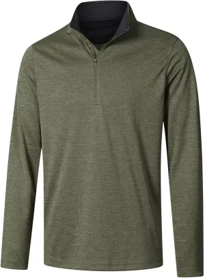 Long Sleeve Golf Shirt Men 1/4 Zip Pullover Mens Long Sleeve Sun Protection Shirts UPF 50 Lightweight Athletic Pullover
