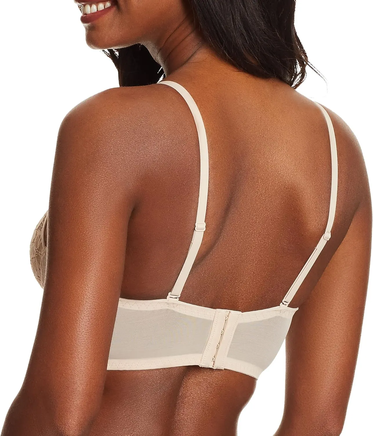 Maidenform Women's Wireless Bralette, Pure Comfort Lace Longline Bra, Convertible Bra for Women