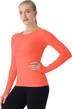 MathCat Seamless Workout Shirts for Women Long Sleeve Yoga Tops Sports Running Shirt Breathable Athletic Top Slim Fit