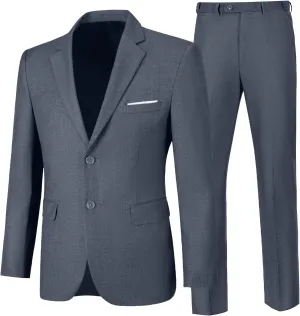 Mens 2 Piece Suit Slim Fit Business Wedding Party Tuxedo Dress Suits for Men Jacket and Pants Set