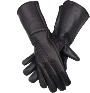 Men's Medieval Renaissance Cosplay Unlined Gauntlet Genuine Leather Costume Gloves