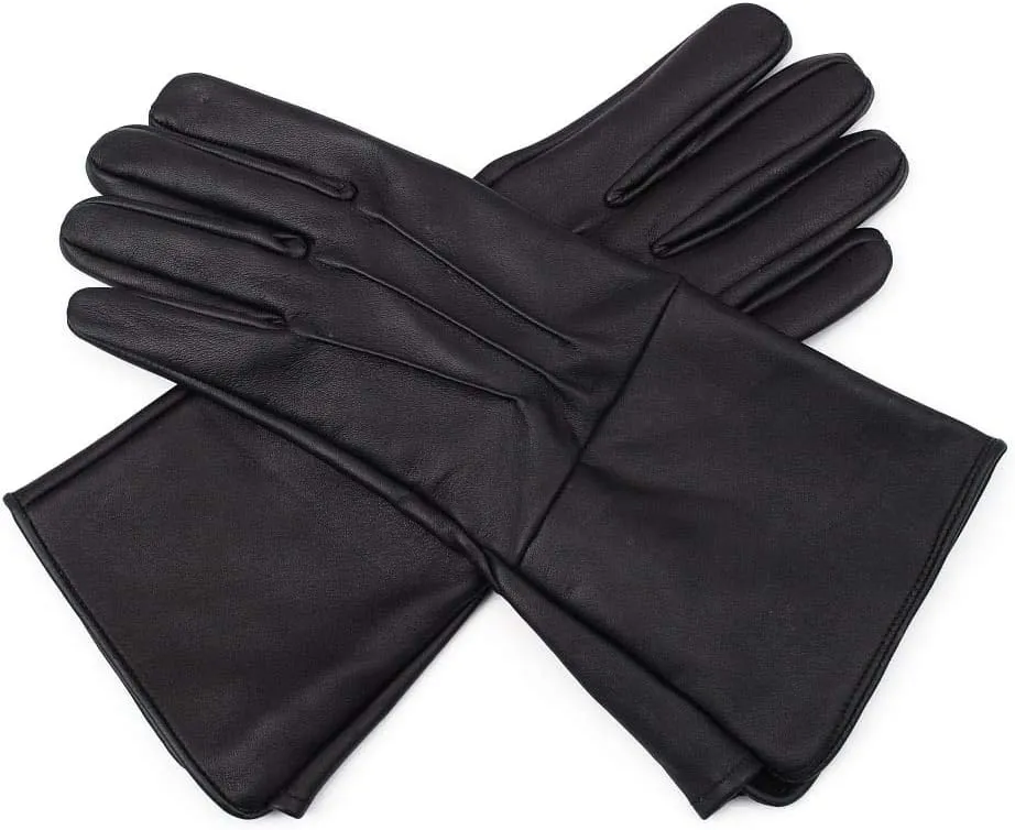 Men's Medieval Renaissance Cosplay Unlined Gauntlet Genuine Leather Costume Gloves
