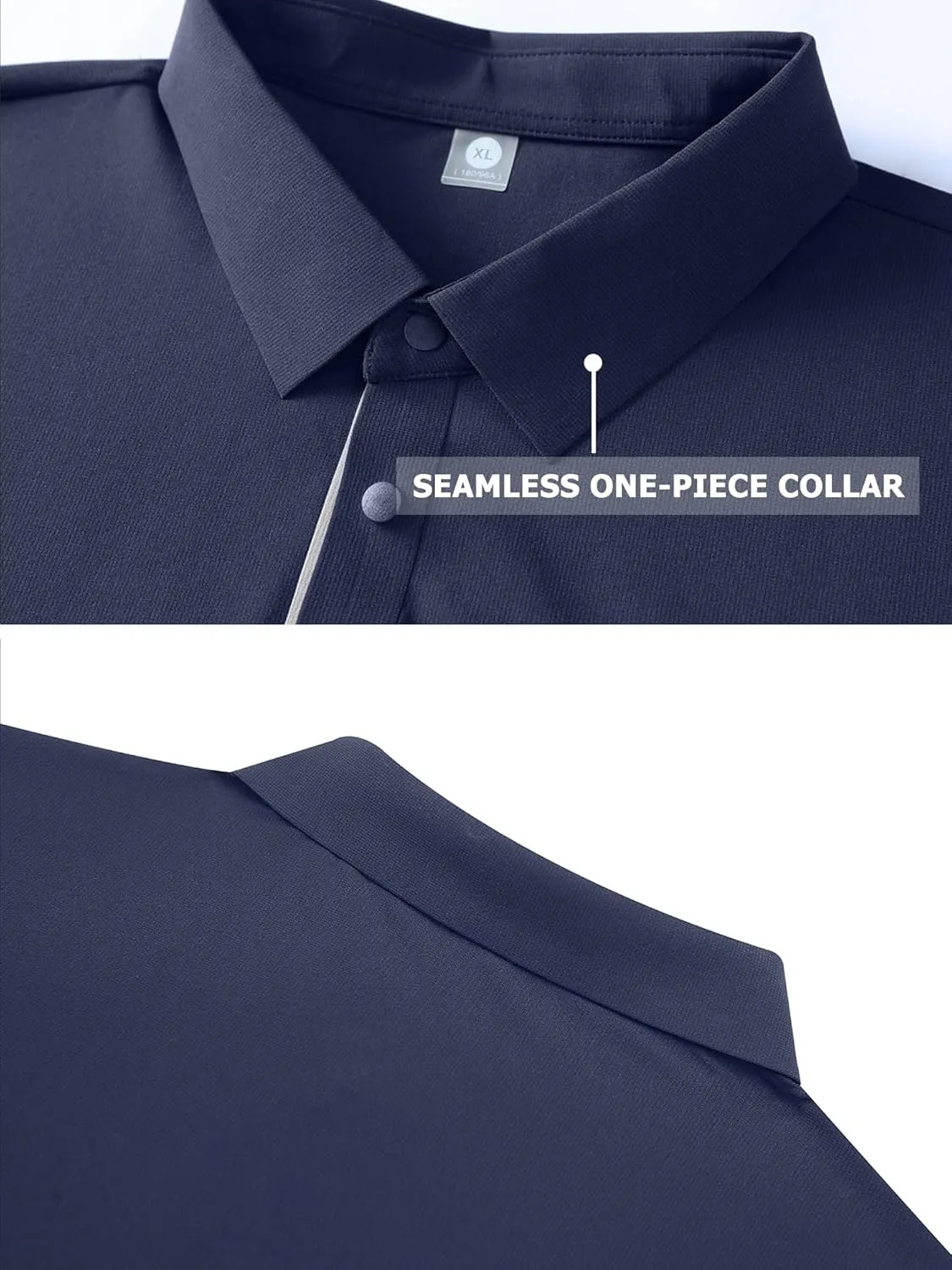 Mens Performance Polo Shirts Seamless Tech Golf Pickleball Shirts for Men Quick Dry Moisture Wicking