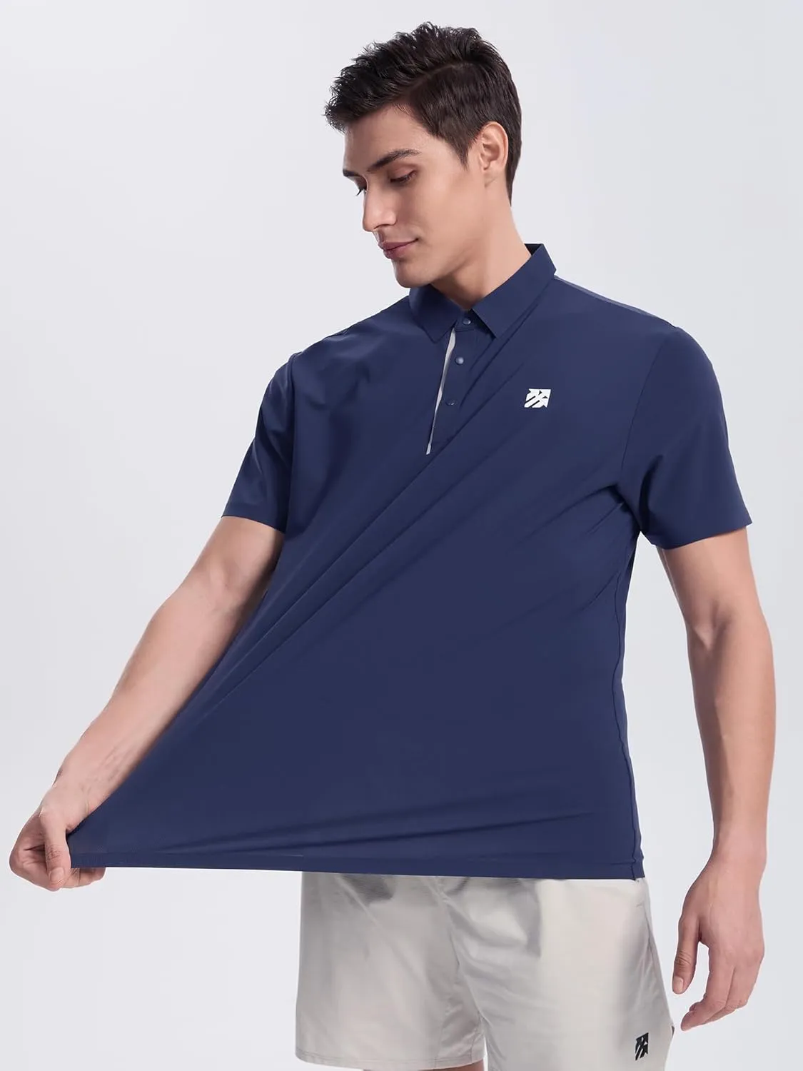Mens Performance Polo Shirts Seamless Tech Golf Pickleball Shirts for Men Quick Dry Moisture Wicking