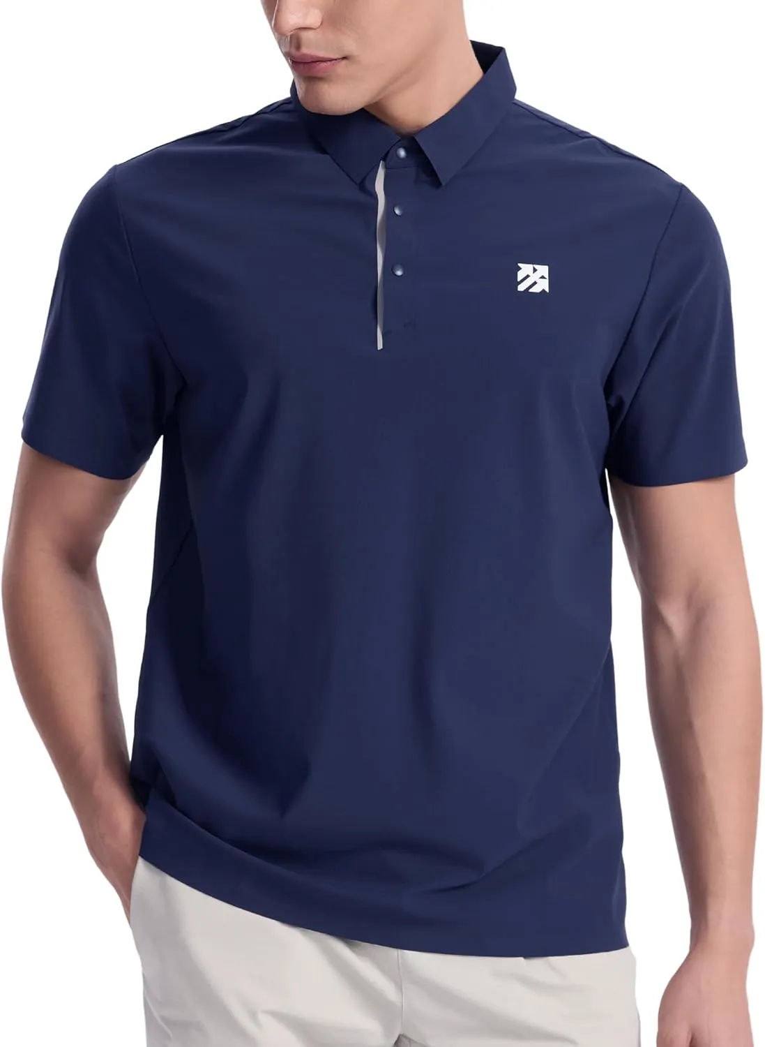 Mens Performance Polo Shirts Seamless Tech Golf Pickleball Shirts for Men Quick Dry Moisture Wicking